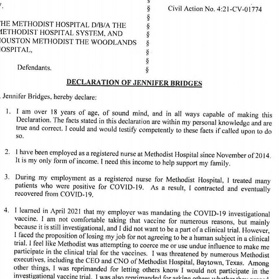 Jennifer Bridges Affidavit 6/11/21